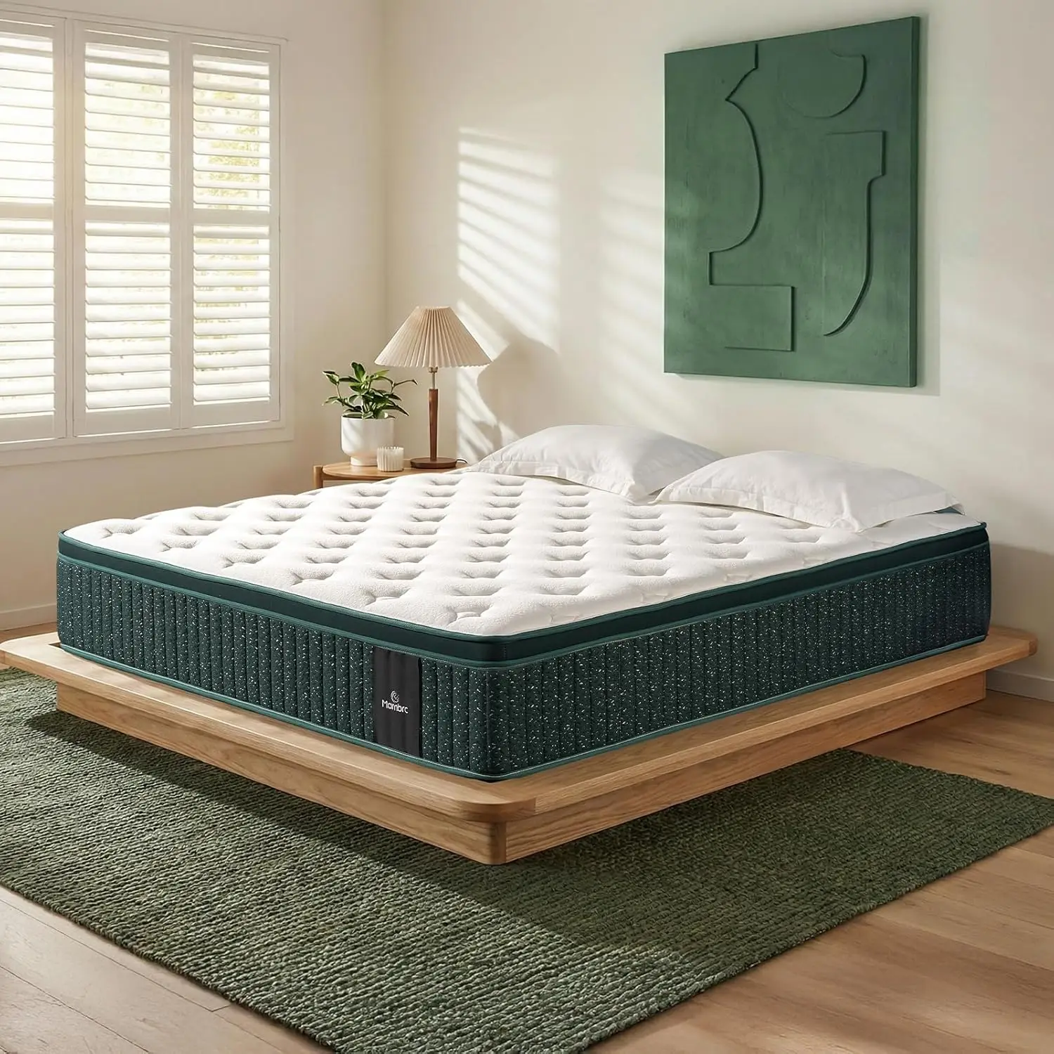 

Гибридный матрас Queen 12 дюймов с охлаждающим гелевым пенополиуретаном и пружинами Pocket Coil, плюшево-жесткая текстура для комфортного сна