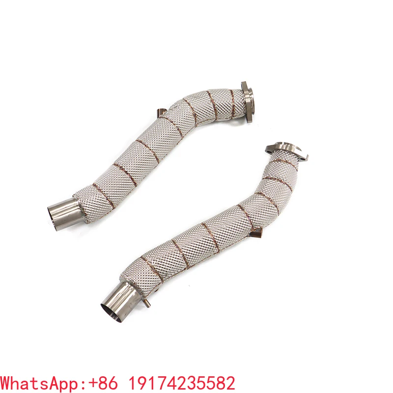 For Ferrari F360 2000-2006 3.6L V8 Exhaust Downpipe Stainless Steel Pipes With Heat Shield High Flow Auto Performance Parts
