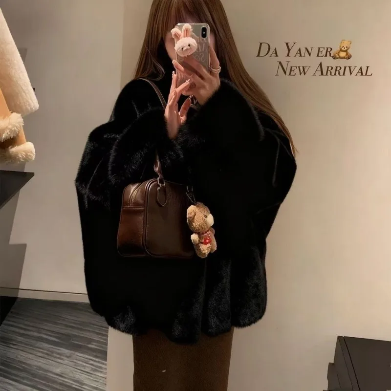 Winter 2026 New Autumn and Winter Imitation Mink Loose Fur Celebrity Fashion Environmentally Friendly Coat Fluffy Jacket Fox