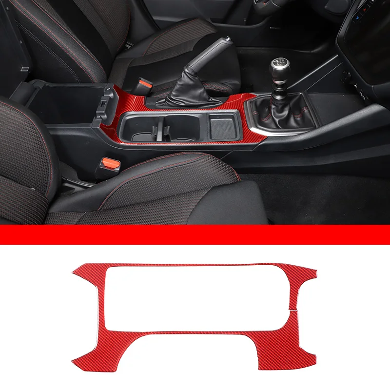 

For Subaru WRX 2021-2023 Car Central Control Water Cup Holder Panel Frame Sticker Soft Carbon Fiber Interior Accessories