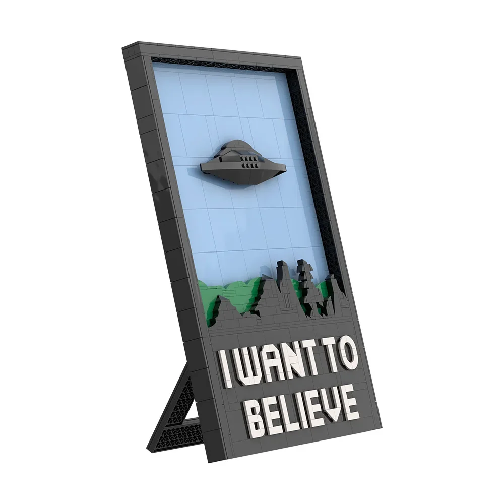 

MOC Movie The X-Files I Want To Believe Poster Bricks Model The X-Files Creative Poster Building Blocks Assembly Toys Kids Gifts