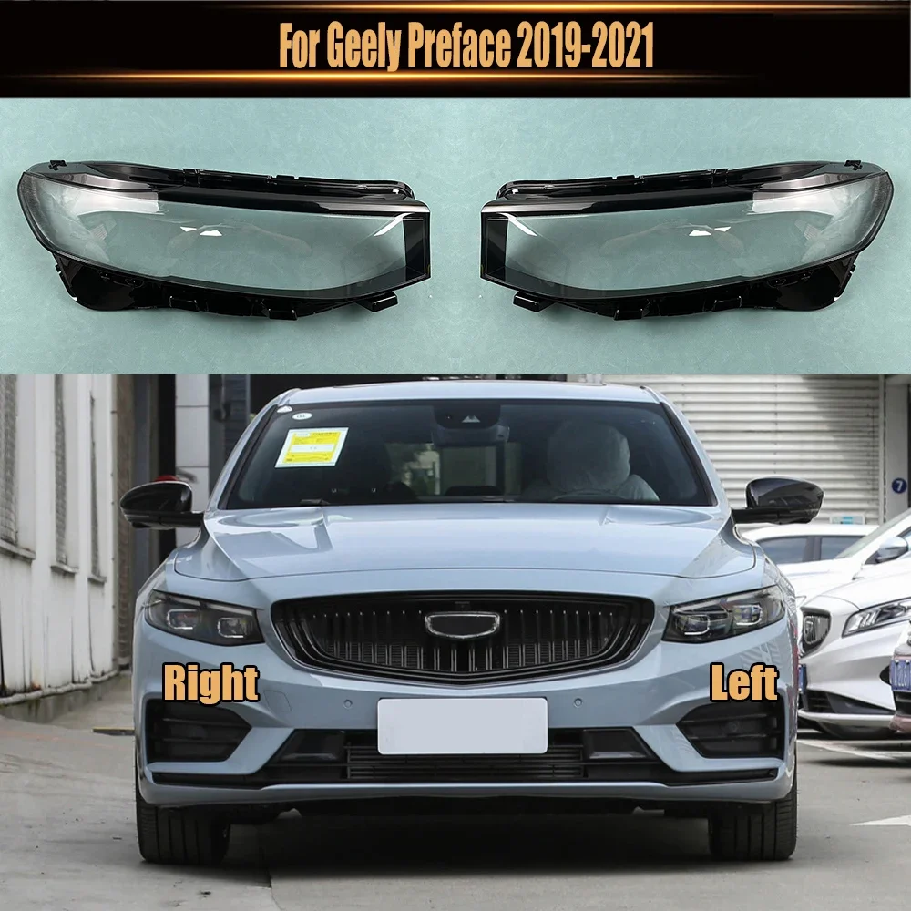 

For Geely Preface 2019-2021 Headlamp Case Car Front Glass Headlight Cover Head Light Lens Caps Lamp Mask Lampshade Shell