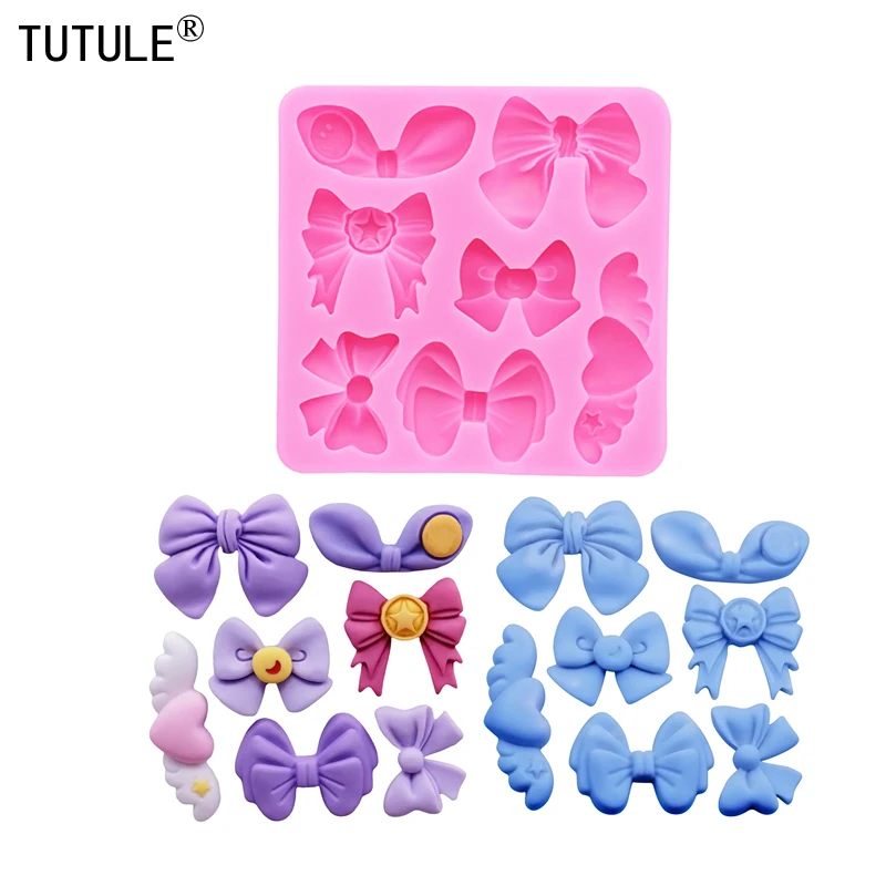 DIY Bow Tie Handmade resin jewelry accessories silicone mould arrings Epoxy clay silicone mould Chocolate cake Decor mold