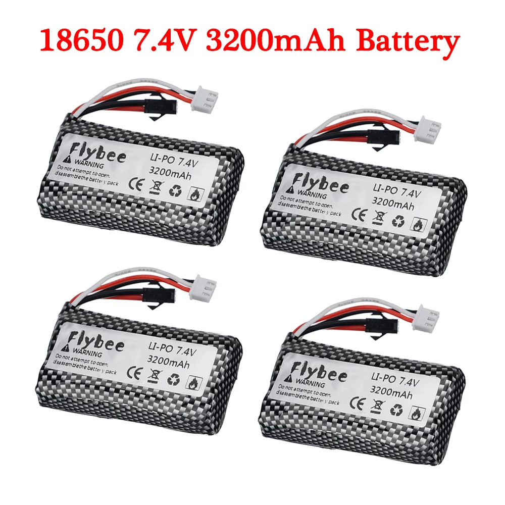 (SM Plug) 7.4V 3200mAH 25C 18650 Li-ion Batery For WPL MN99S D90 U12A S033g Q1 H101 RC Car Tanks Toys 2S battery Wholesale