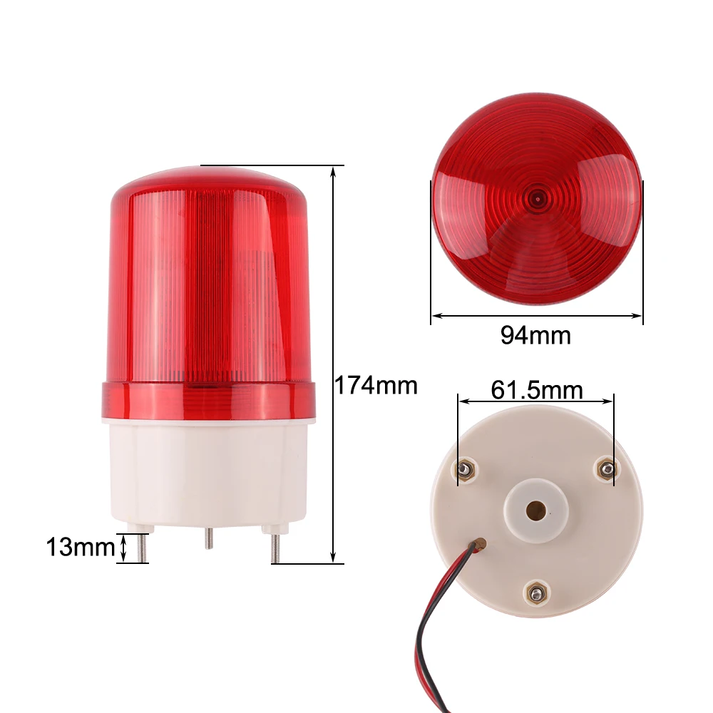Industrial Audible Visual Alarm Buzzer LTE-1101J Rotating Light Flashing Signal warning Lamp Strobe Siren Indicator LED DC24V12V