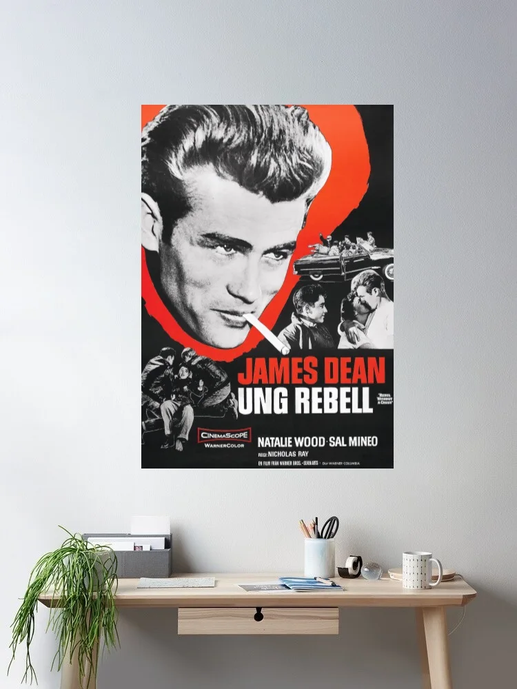 REBEL WITHOUT A CAUSE - Movie Film Canvas Poster Print, Home Decor Wall Art Painting