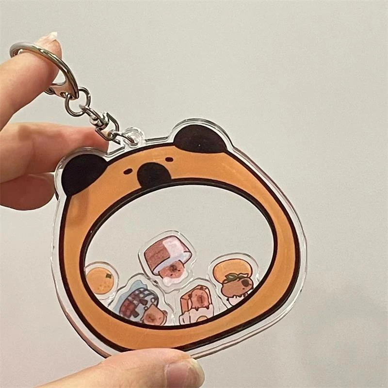 Cartoon Capibara Shake It Sleutelhanger Capibara Poppen Acryl Sleutelhanger Schattige Cavia Dier Sleutelhanger Geschenken Accessoires