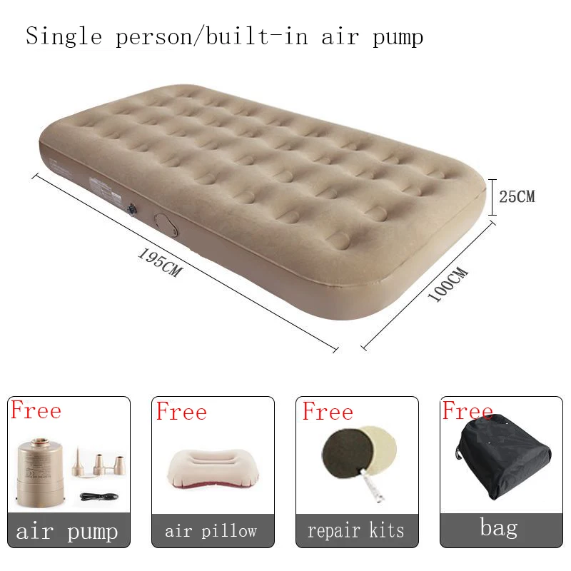 Automatic Inflating Twin Inflatable Air Camping Mattresses Folding Thin Mattress