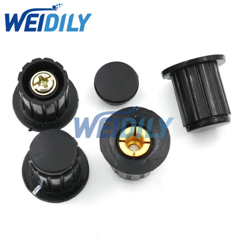 5PCS Knob Button Cap For WXD3-13 WXD3-12 WH5-1A WX14-12 Turn Around Potentiometer Knob 16*16mm Black Gray 2 Colors 4mm Hole