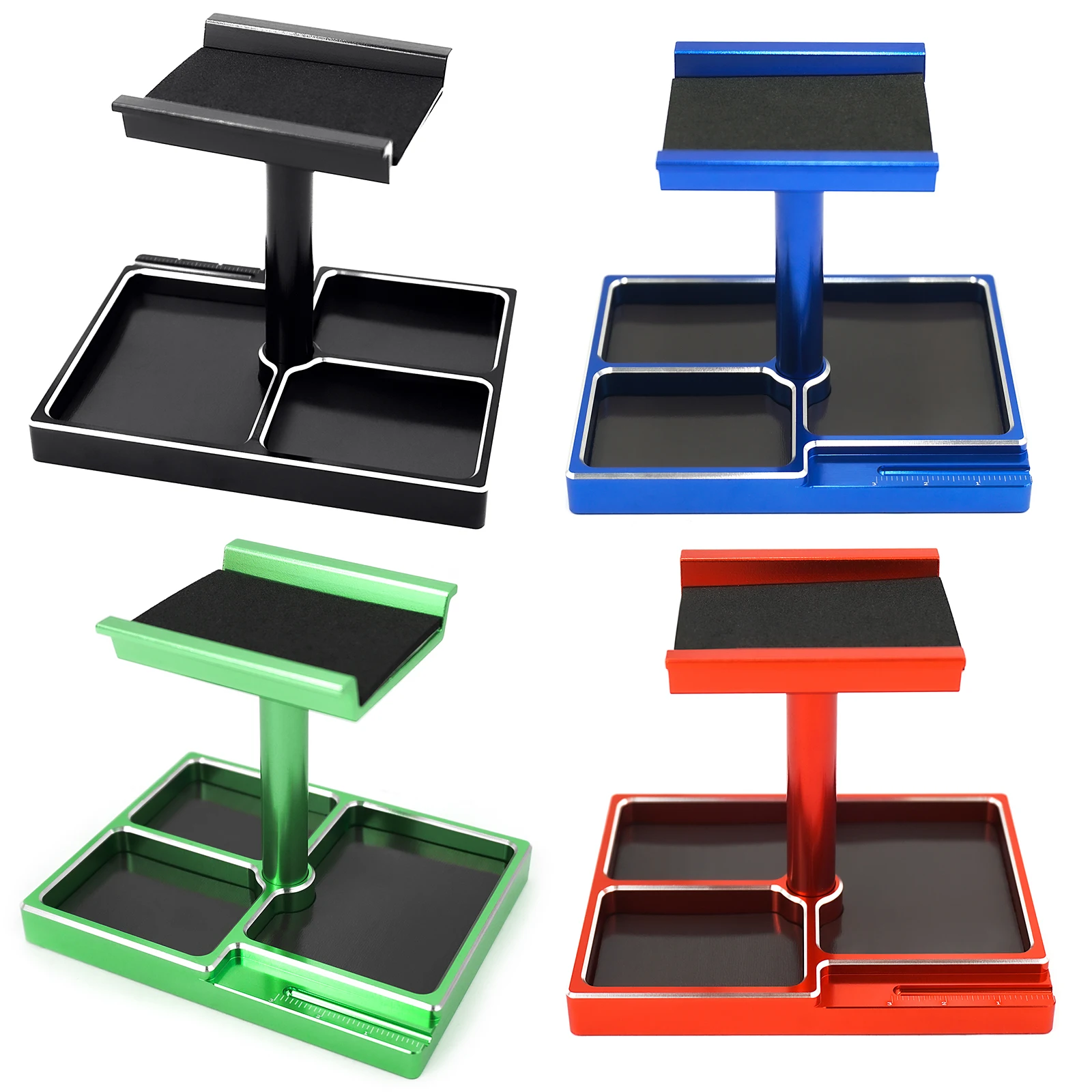 AXSPEED Metal Work Stand Repair Station Display Platform with Screws Holder for 1/18 TRX4M, 1/24 Axial SCX24 AX24 FMS FCX24