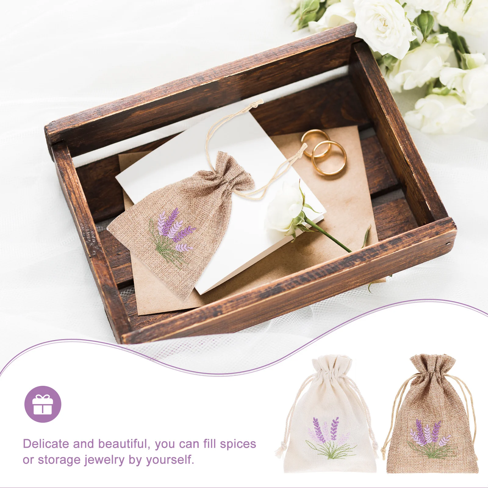 12 قطعة أكياس الكتان التقليد الأنيقة الرباط الحقائب لحفلات الزفاف وأعياد الميلاد والاحتفالات أكياس الكيس التعبئة حقيبة #4