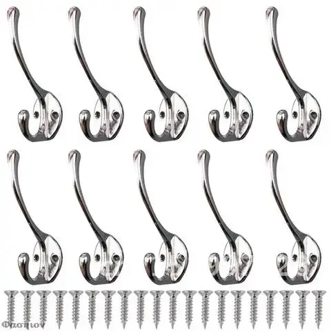 Vintage Alloy Coat Hooks 10pcs/set Bedroom Cabinet Coat Hook Clothes Coat Hanger Rack Bathroom Towel Hooks Home Decor