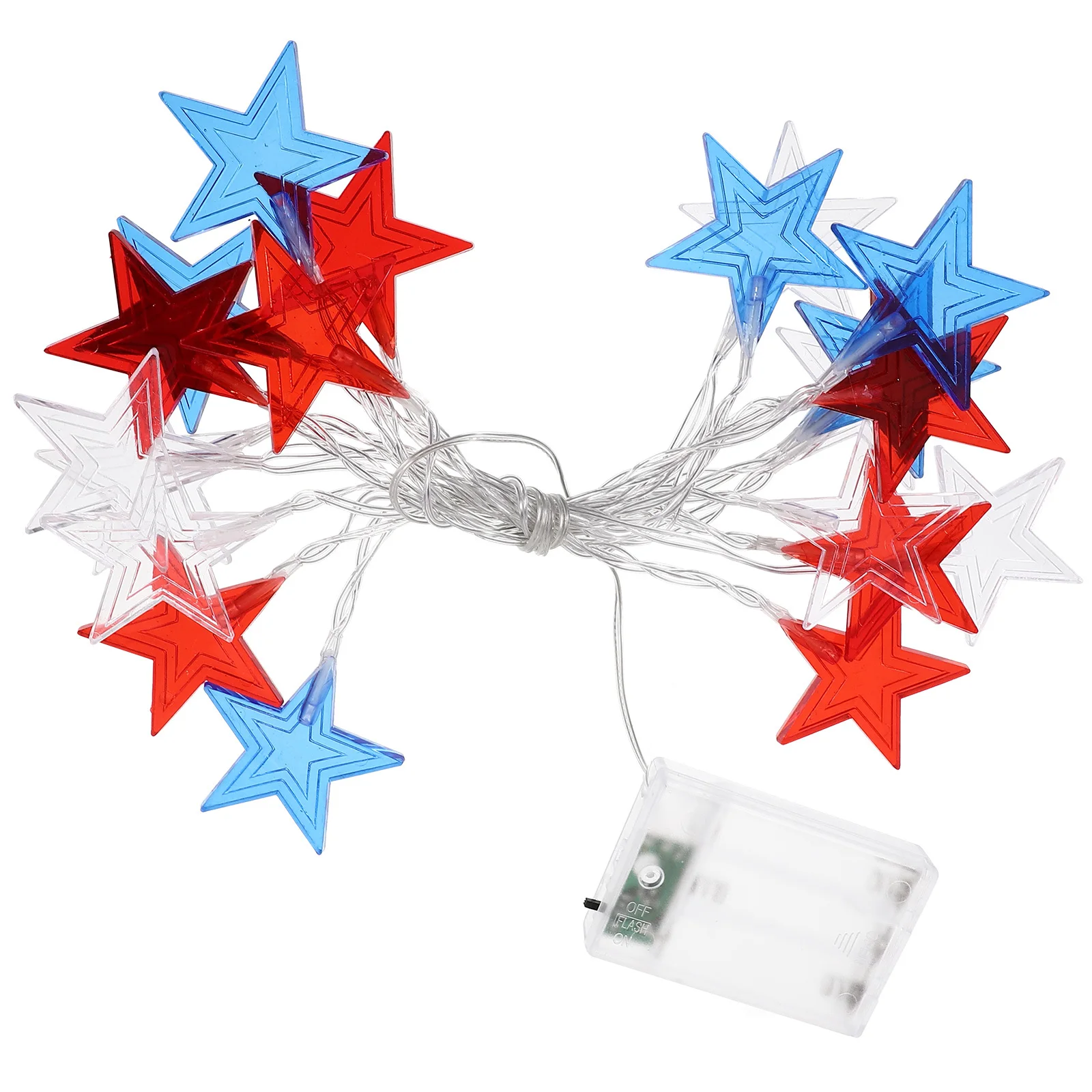 

Star Shaped Lamp String Pentagram Light Operated Patriotic Decorative Lights For Party Outdoor Indoor Home July