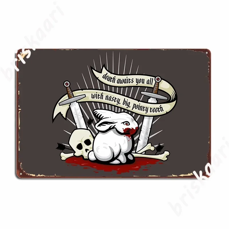 The Rabbit Of Caerbannog Poster Metal Sign Cinema Home Club Designs Custom Tin Sign Poster