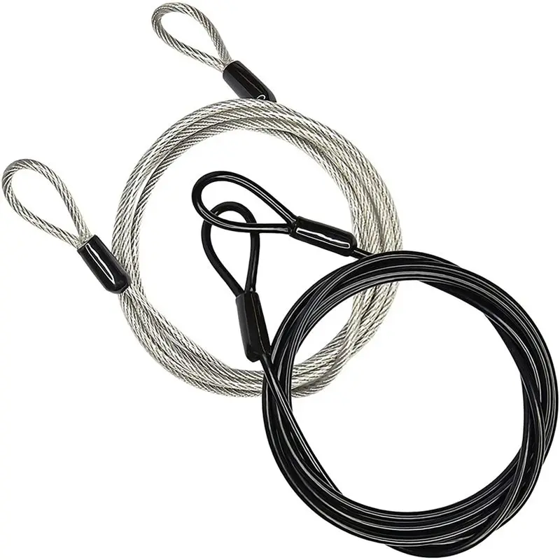 A89E-2X 100CM/3.3Ft Long Travel Security Cable Lock,Braided Steel Coated Safety Cable Luggage Lock,Safety Cable Wire Rope