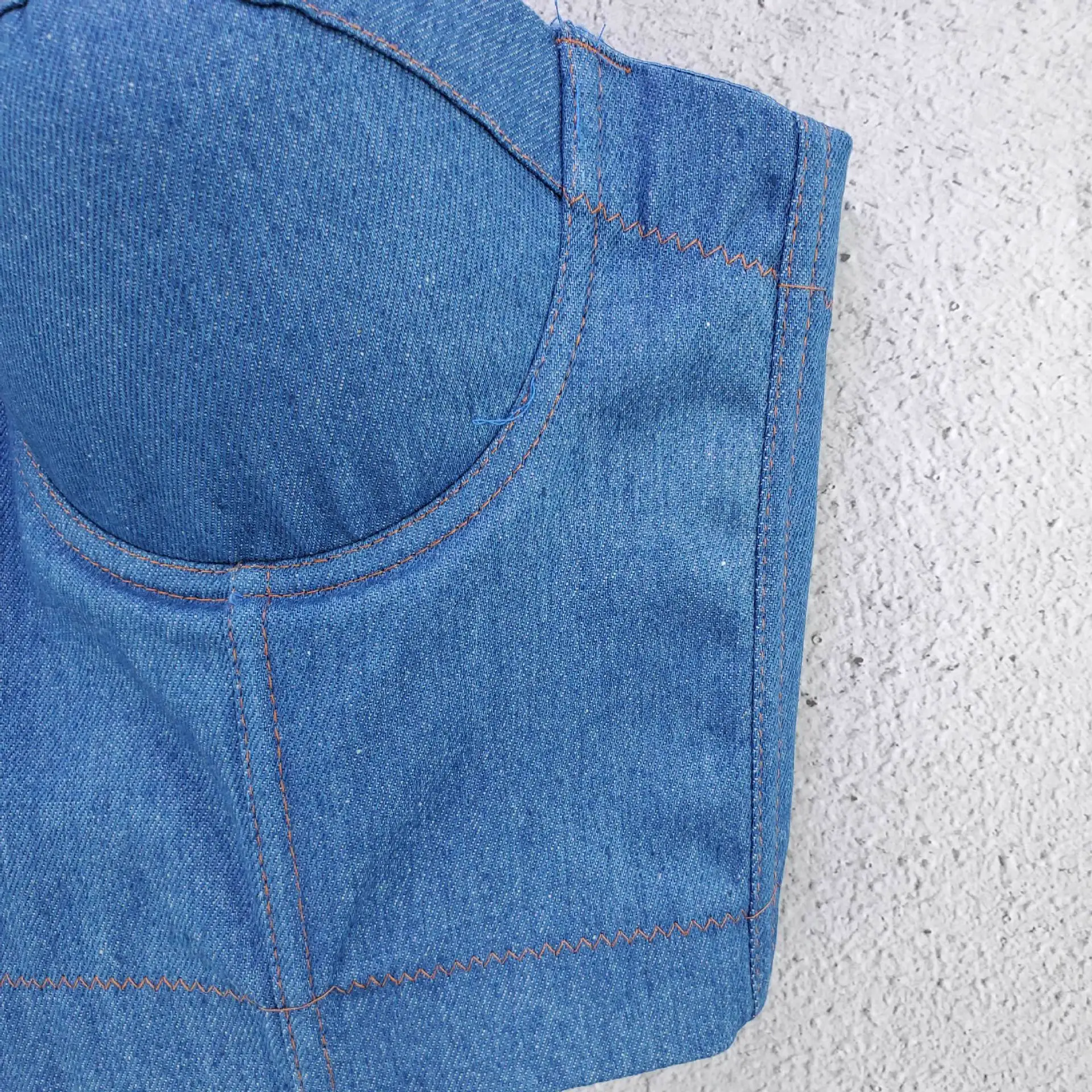 J736 Dropship Beautiful Blue Bras For Girls Women Denim Camisole Sexy Underwear Tube Tops Clothes Sweet Memory Women's Vest