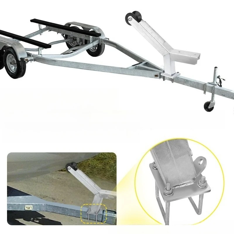 Boat Trailer Winch Column with Trailer Roller Boat Trailer Tongue, Height Adjustable Boat Winch Bracket