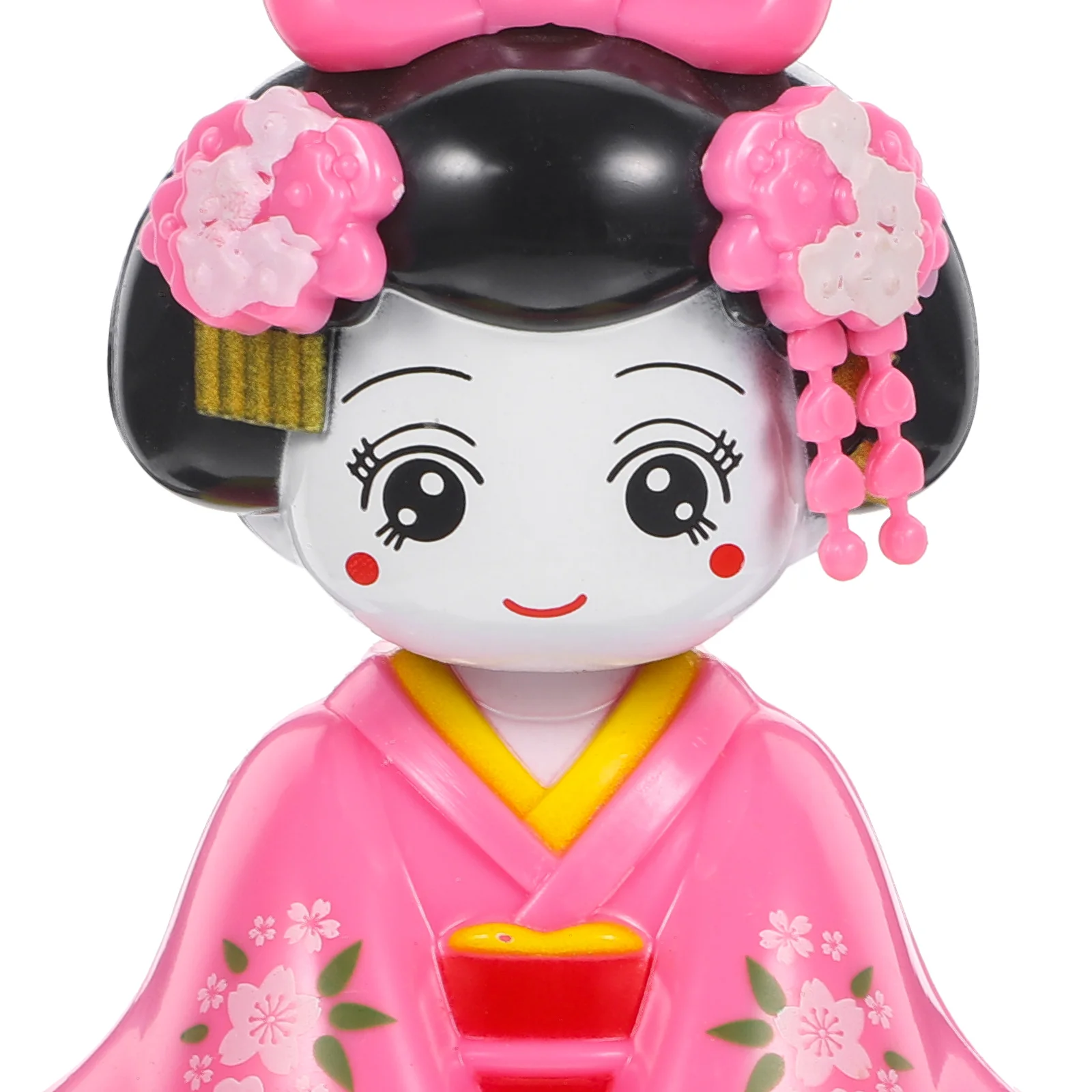 Decoraciones de Bobblehead de chica bailando, accesorios de figuras de kimono pequeñas y bonitas, figuritas vibratorias de plástico solares