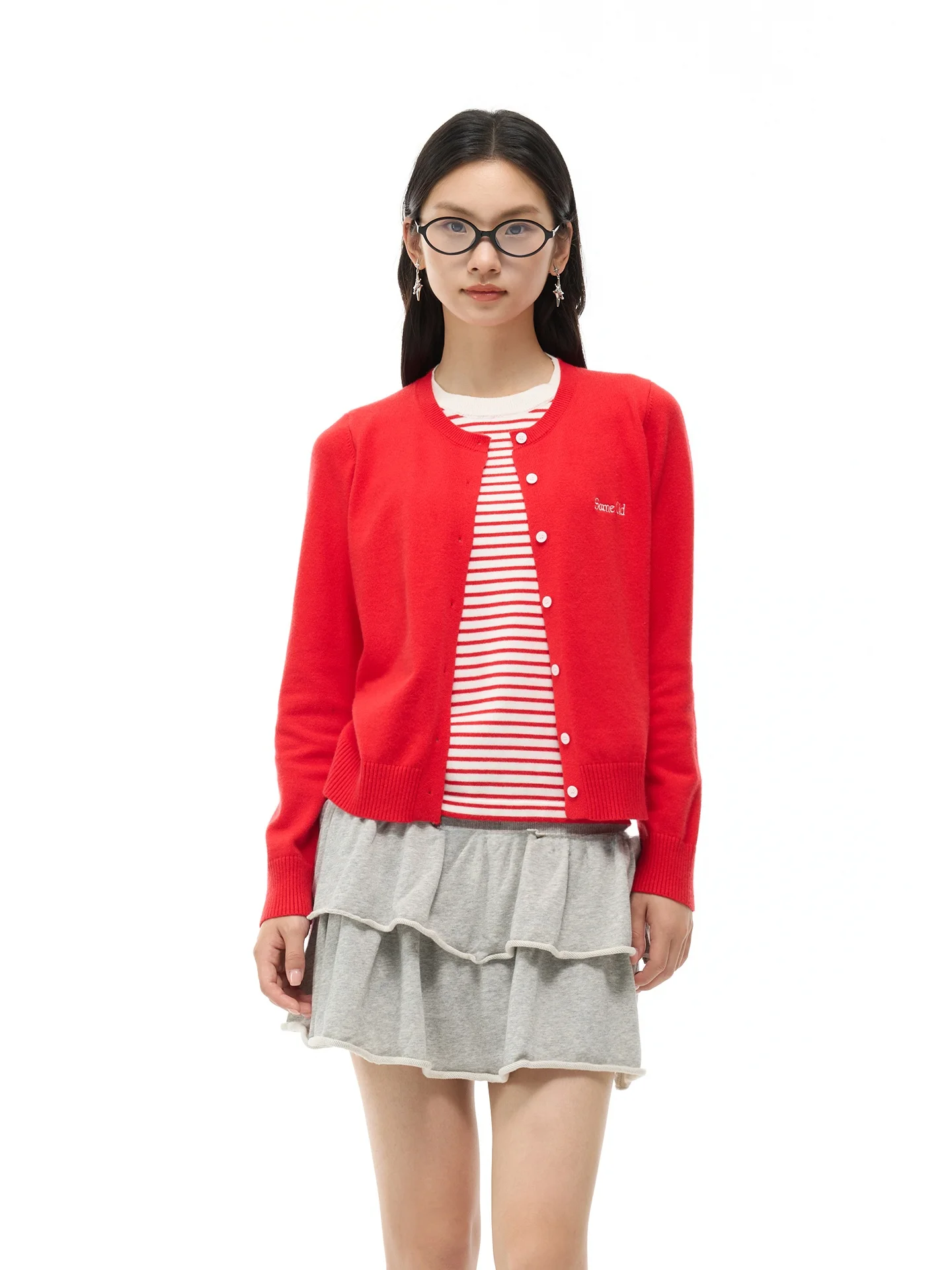 

Sweet ly Sle Striped Embroidered Knitwear Women's Faionable Versatile Autumn Winter Sweater Comfortable Long Sve ...