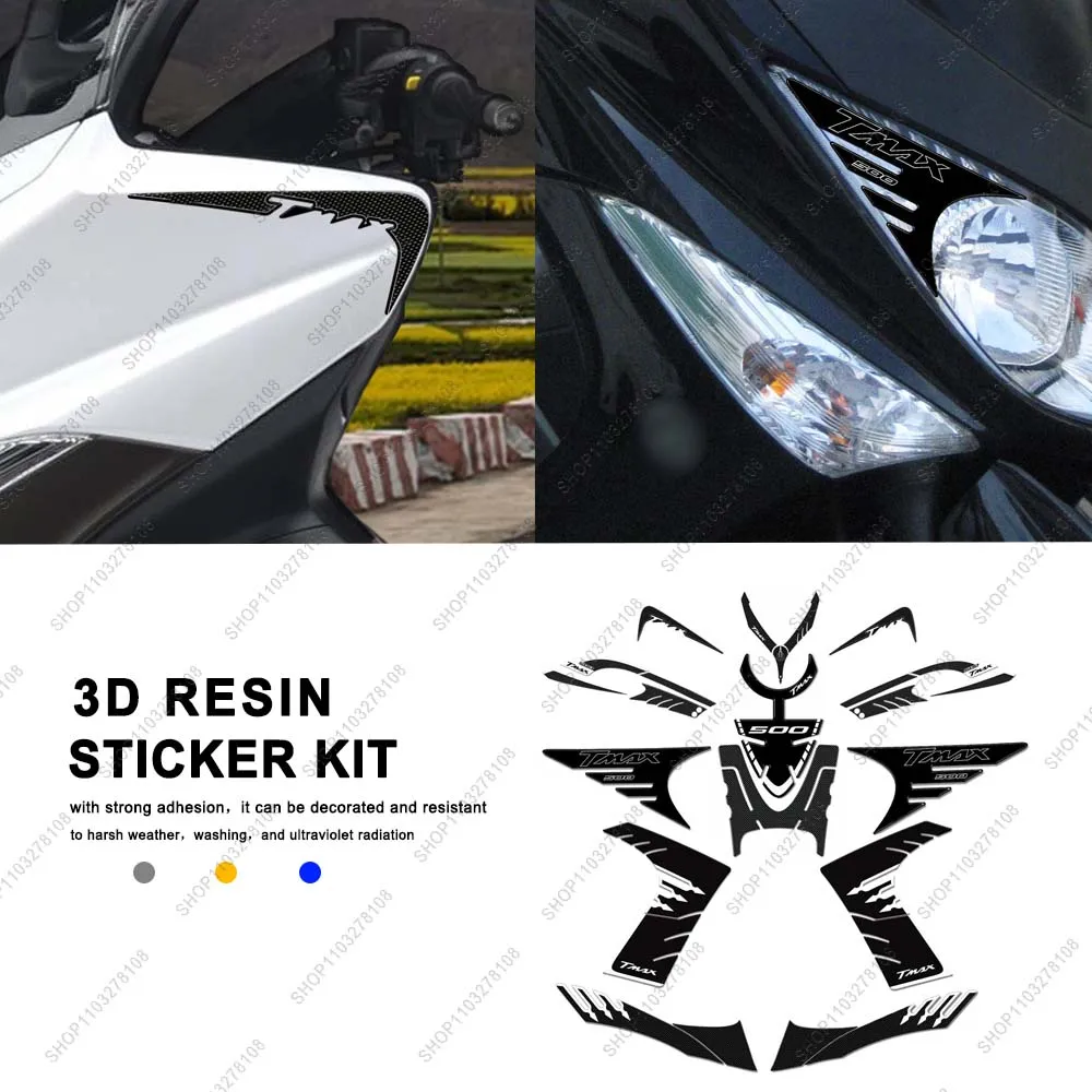 

3D gel Resin Decal kit Motorcycle Accessories Fuel tank pad Protection Sticker Anti-scratch For TMAX 500 T MAX 2008 2011