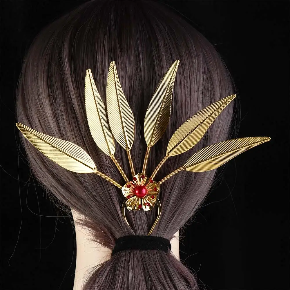 Girl Hair Accessories Hairstyle Design Tool Flower U Shape Hairpin Thai Headdress Metal Hair Sticks Ancient Style Headwear