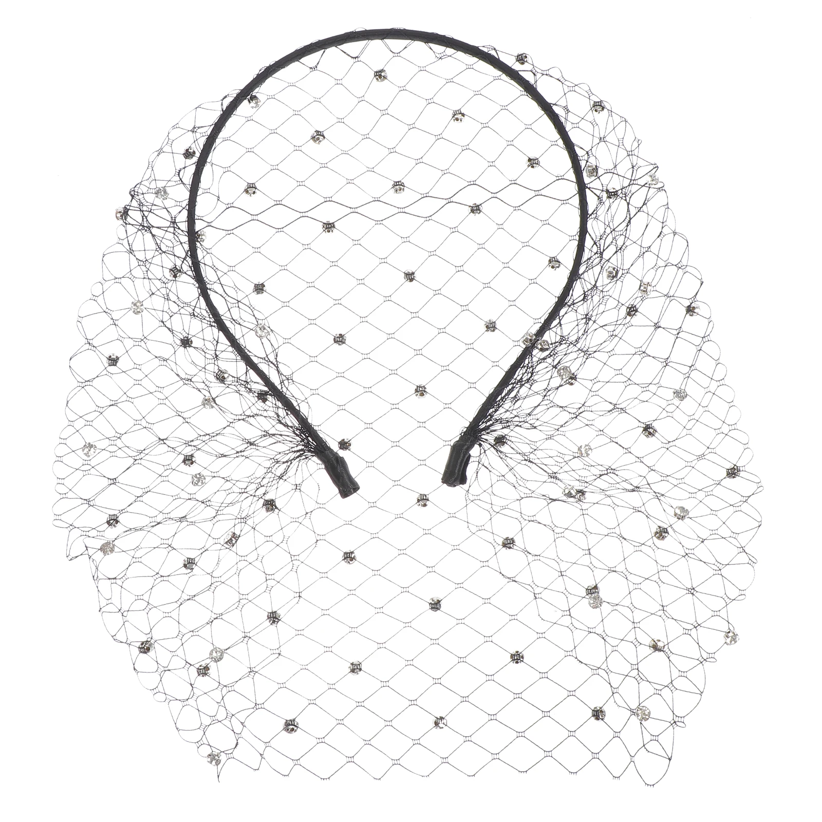 

Glamorous Mesh Headb Rhinestone naments Wedding Party Bridal Hair Accessory Women Headdress Veil Headwear Accessories Elegant