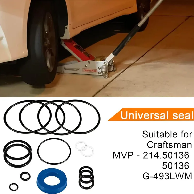 Floor Jack Seal Kit -15 Pcs/Set for Sears Craftsman MVP-214.50136, 50136, G-493LWM Hydraulic