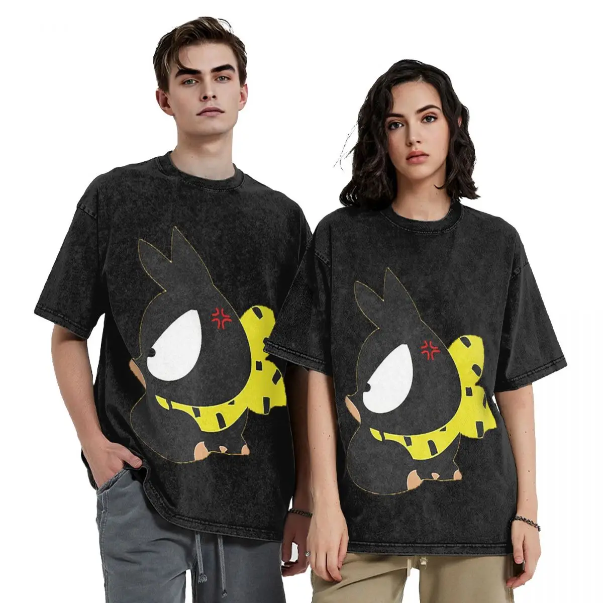 

P Chan Ranma Hip Hop Short Sleeve T-Shirts Washed Tops Tees Streetwear T Shirt Vintage for Men Women