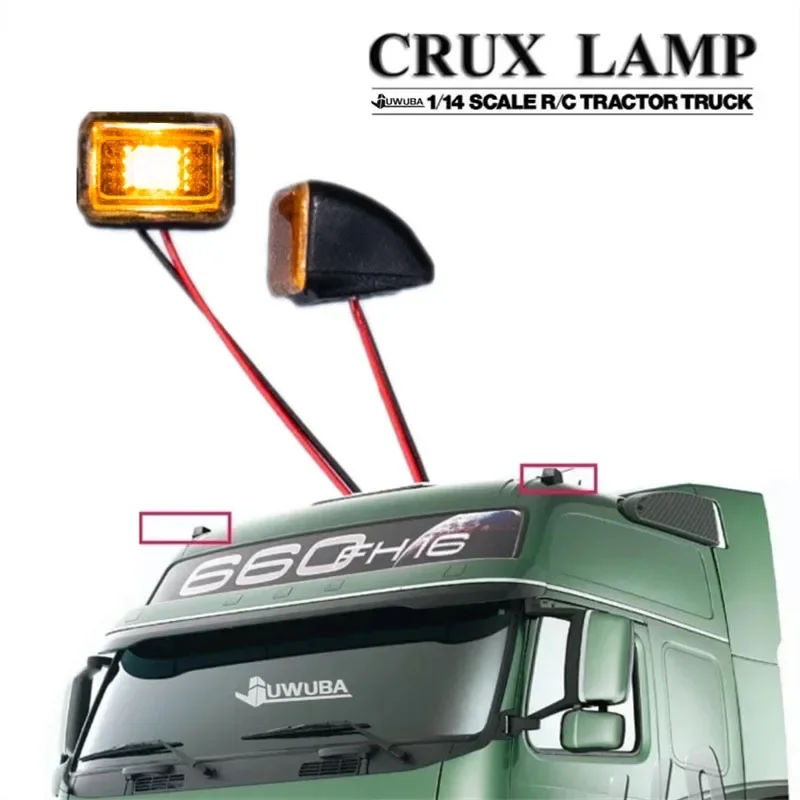 1 Pair LED The Width Light Roof Lamp for 1/14 Tamiya RC Dump Truck SCANIA 770S R620 Volvo FH16XL 750 BENZ Arocs MAN TGX LESU Car