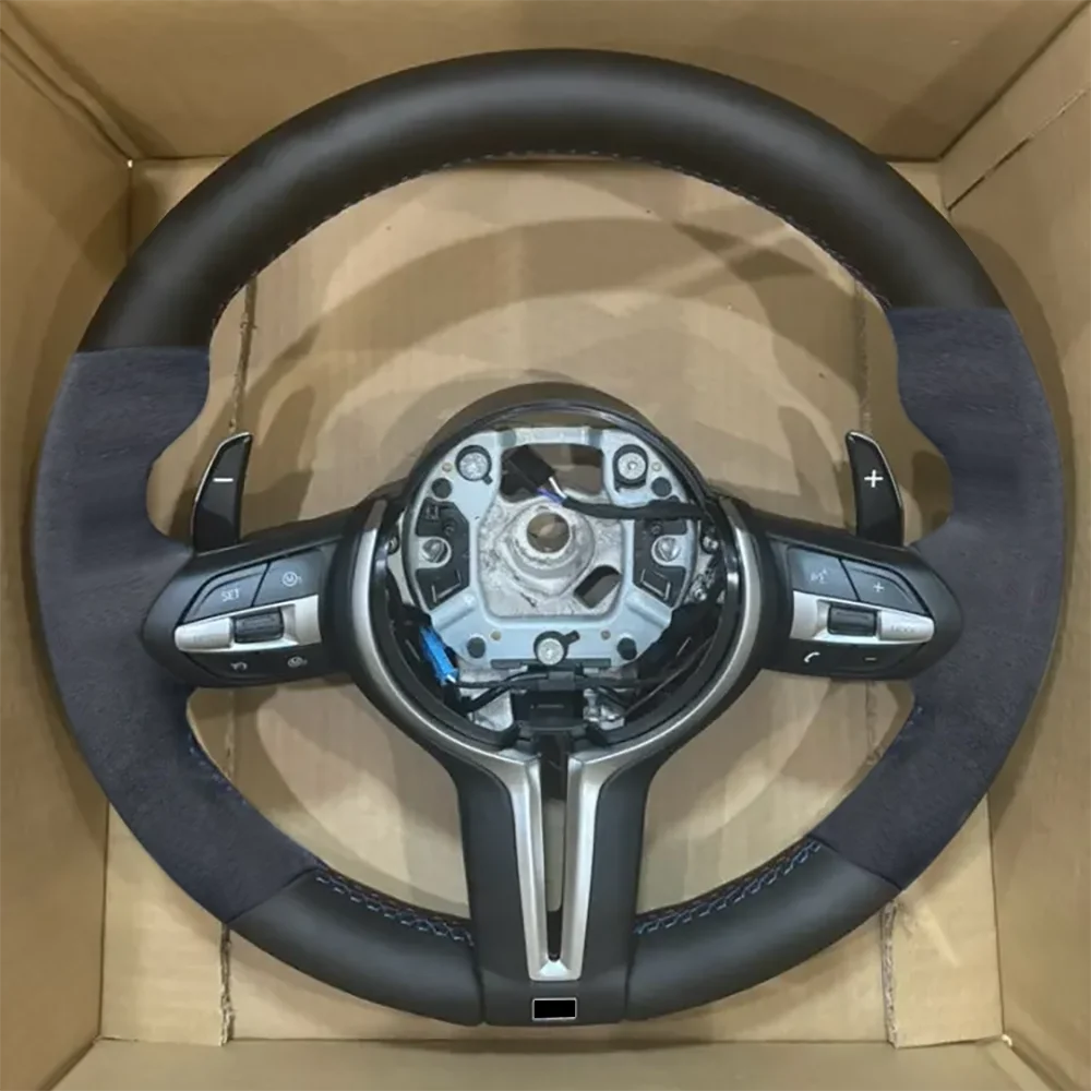 For BMW F30 F10 F20 F22/23/44 3/5 Series Alcantara Leather Baked Paint Black Button Frame M Performance Steering wheel Assenbly