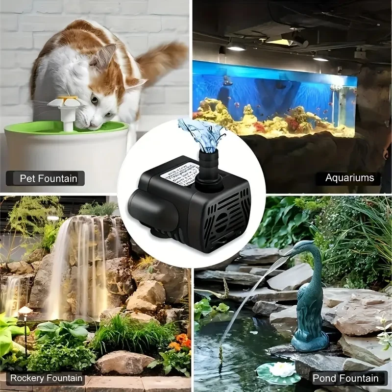 Silent USB Powered Fountain Water Pump - Submersible, 3W Dc, 200L/H Flow, Durable Abs Shell