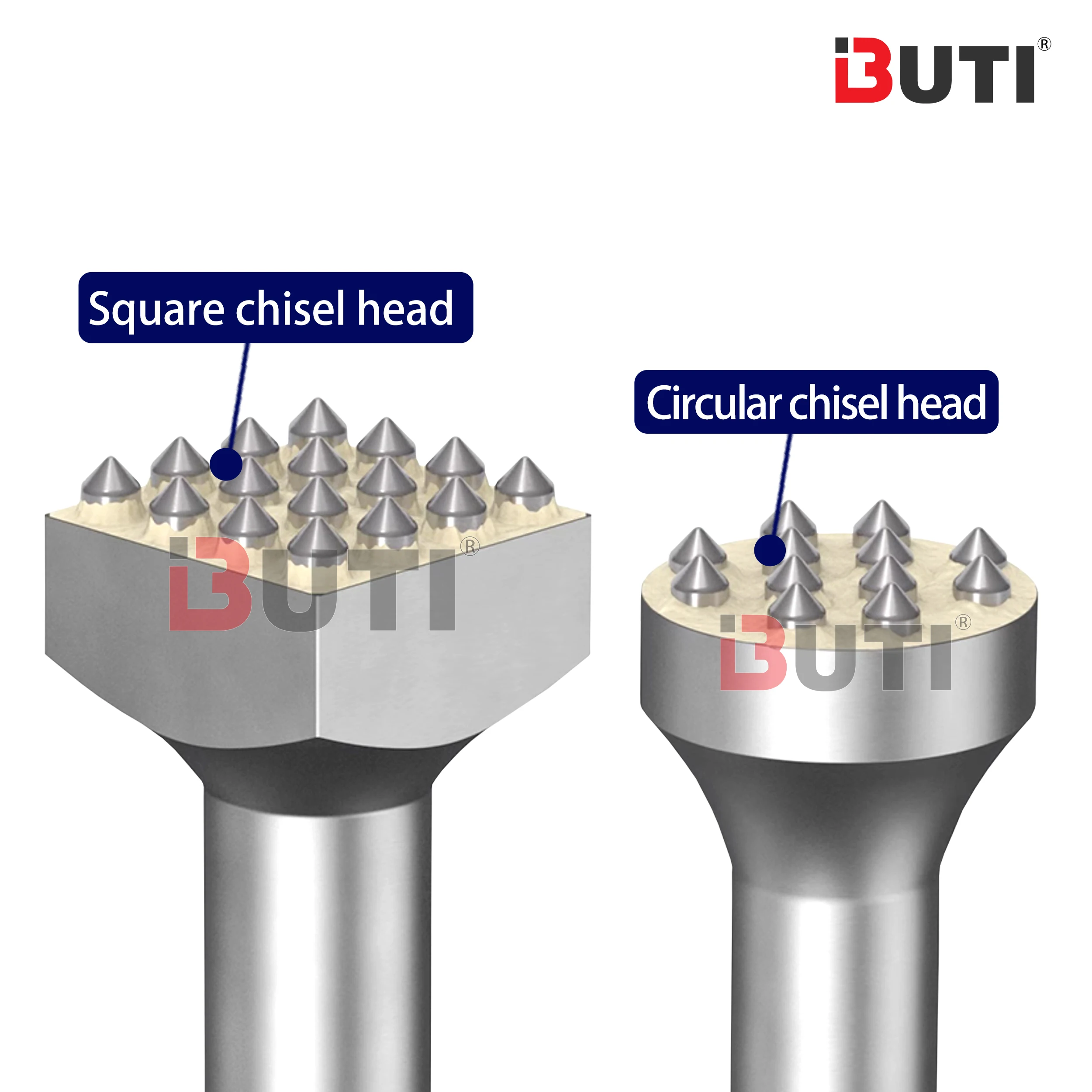 Martillo de flores con mango cuadrado/redondo/hexagonal, cabezal de endurecimiento, broca de cemento en paredes de hormigón, herramienta eléctrica de superficie de Litchi, 12/16