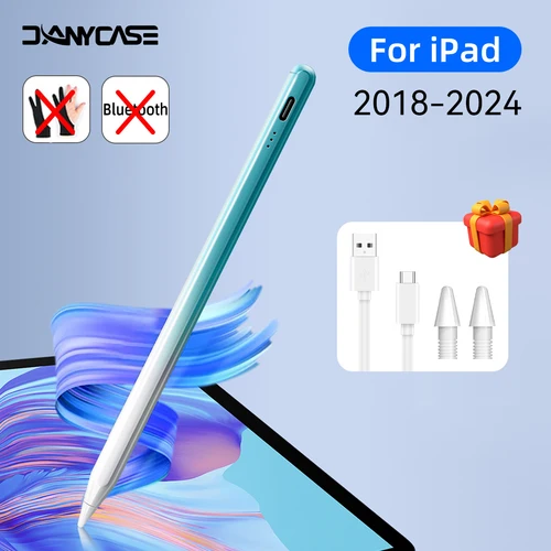 아이패드 펜슬 프로 2024 에어 6 M2 M4 스타일러스 펜, 팜 리젝션 기능, 아이패드 프로 11 12.9 7, 8, 9, 10 번째 미니 7, 5, 6 아이패드 액세서리
