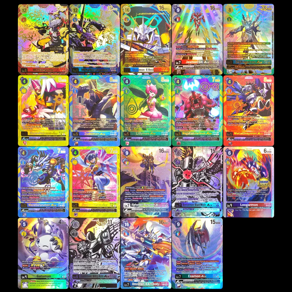 Tarjeta de Juego Proxy Digimon TCG, WarGreymon, MetalGarurumon, Tarjeta Rara, Omnimon, Zephagamon, ACE, Edición Texturizada, Booster Especial