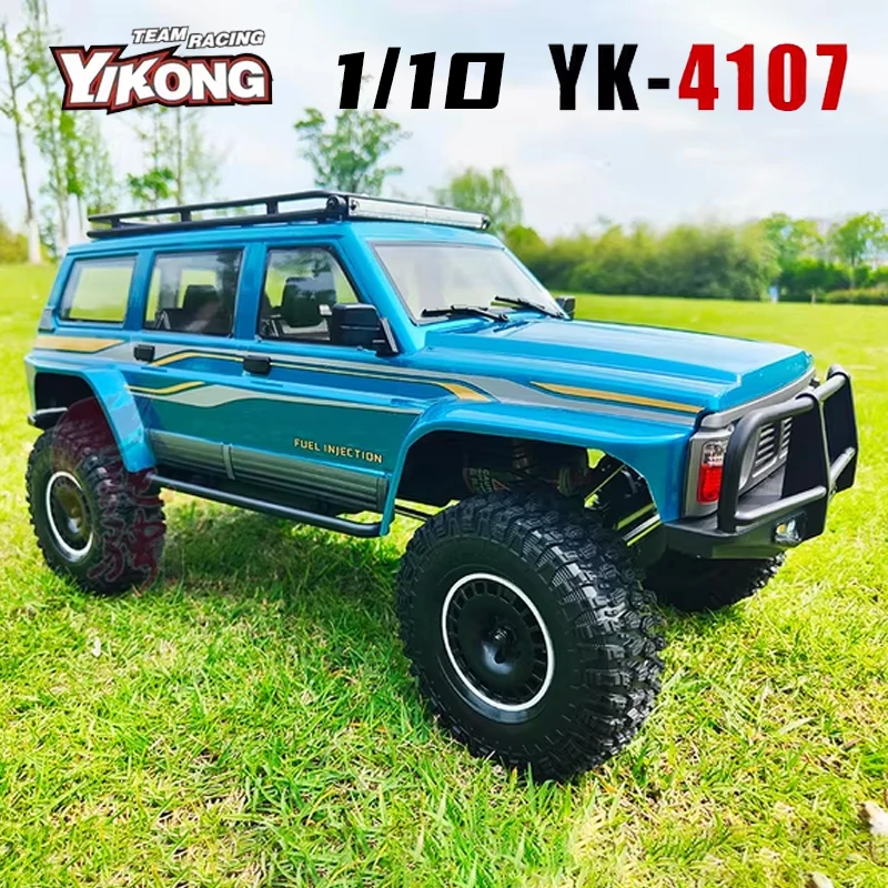 Yikong yk4107 1/10 rc elétrico com tração nas quatro rodas, trava diferencial de velocidade dupla, escalada com faixas, carro off-road, brinquedo de controle remoto