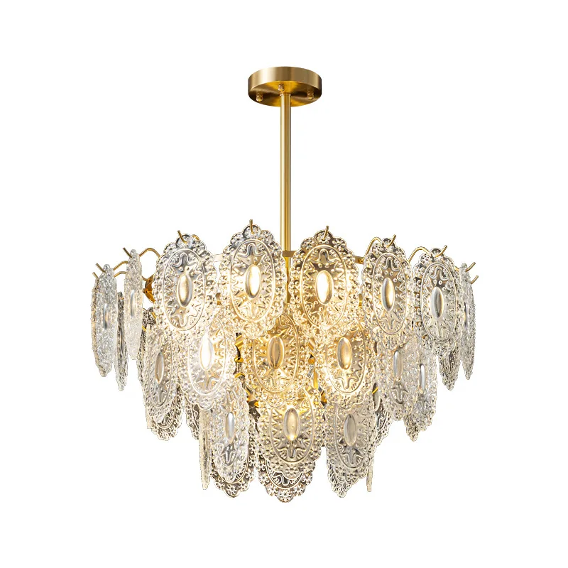 

New postmodern glass crystal French medieval dining room bedroom light