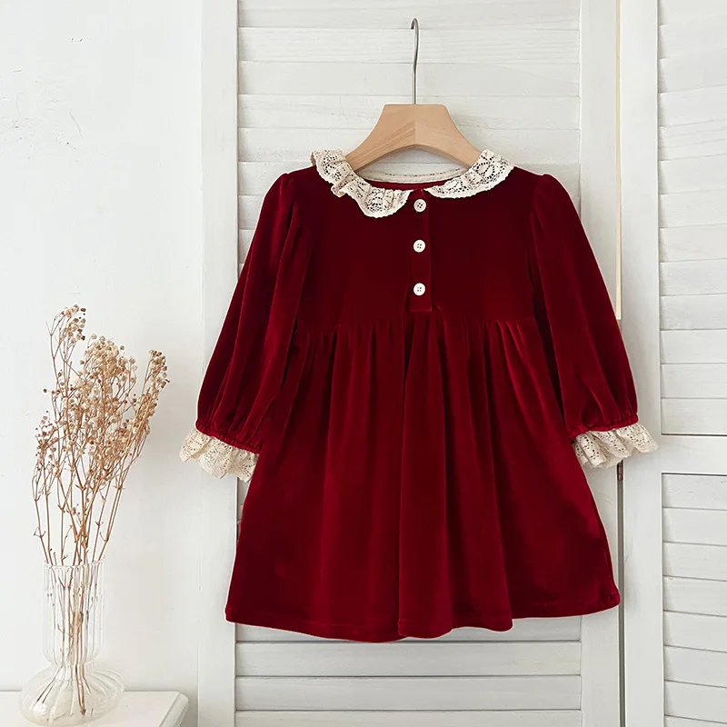 Weihnachten Party Kleid Baby Mädchen Bogen Prinzessin Rüschen Finish Kleid Mode Weihnachten Urlaub Herbst Winter Tragen Kinder Mädchen Kleid – Detail 16