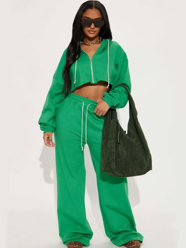 

2 Piece Women Sets 2025 New Arrival Autumn Winter Matching Sets Zipper Long Sleeved Jacket Top And Pants Suits Outfits Clothing