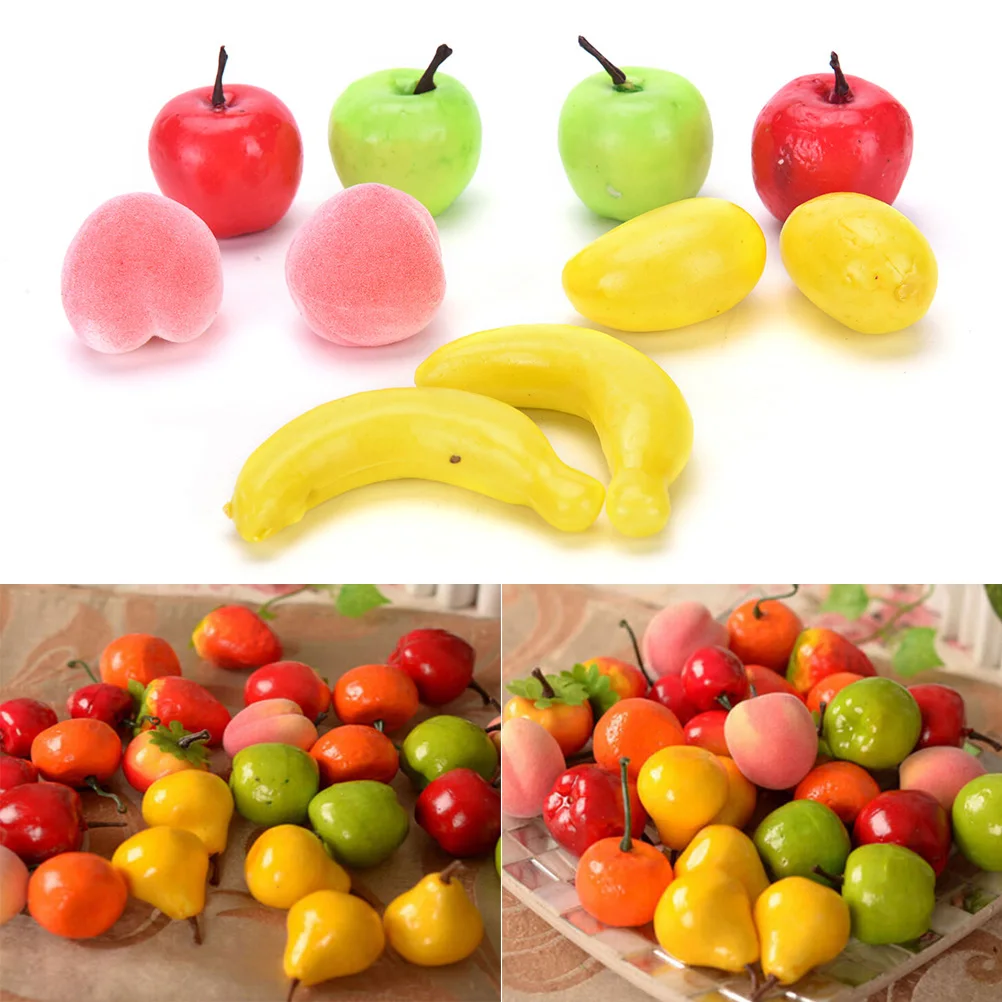 10pcs Artificial Simulation Fake Fruit Apple Lemon Strawberry Orange Home Decoration Party Ornament Craft Food Photography Props