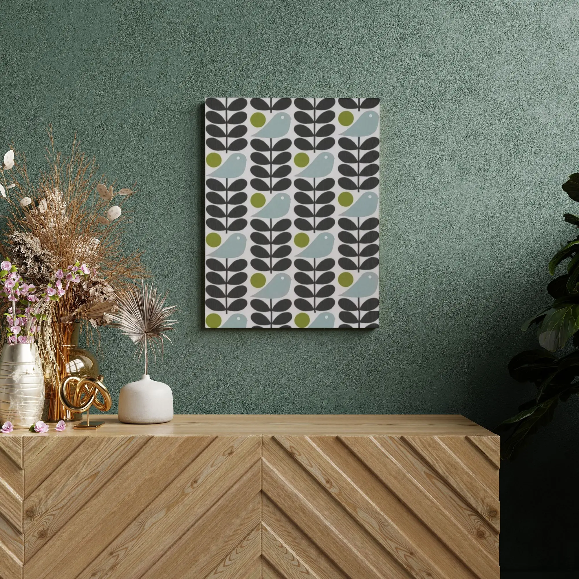 Painting Wall Art Personalized Painting Unframed Art for Apartment Orla Kiely Floral Unique Present for Friends 30x40cm