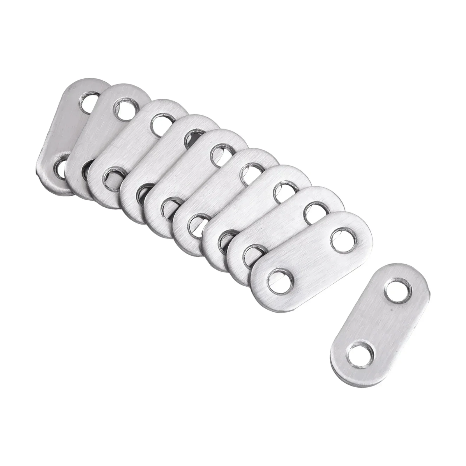 10Pcs Stainless Steel Flat Straight Brace Bracket Mending Repair Plate Fixing Connection Plate For Furniture Repair Parts