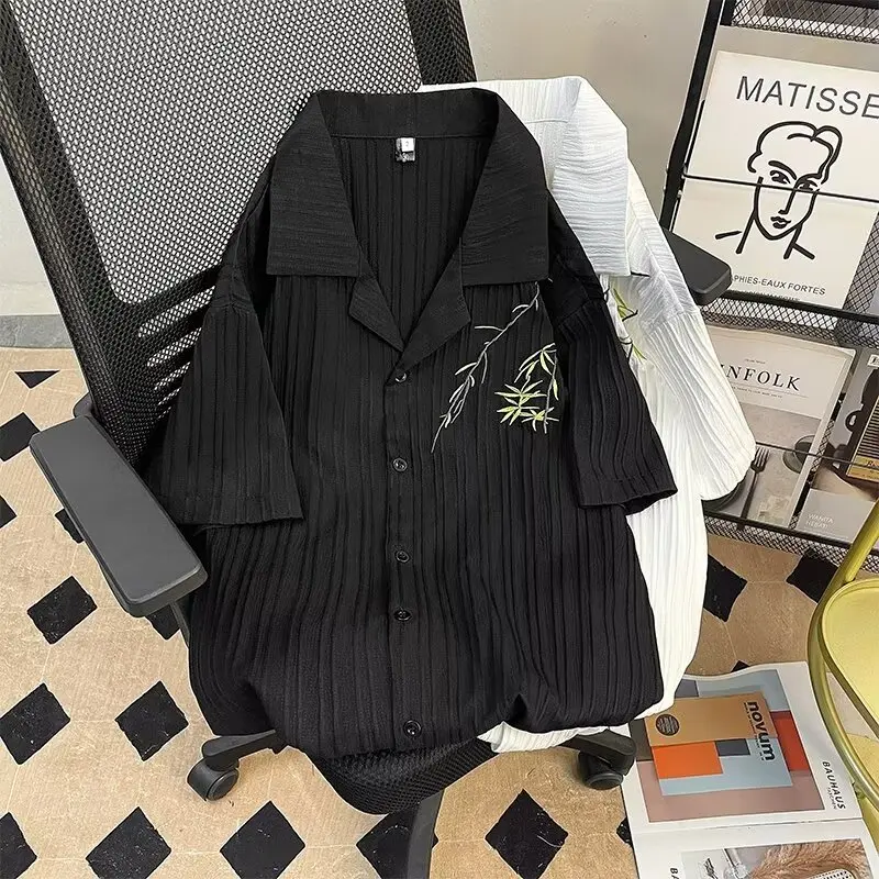 

Summer Large Size Cuban Collar ort Sve Men's irt Qui Dry f Sve Design Sensation Chinese New Sle Casual irt