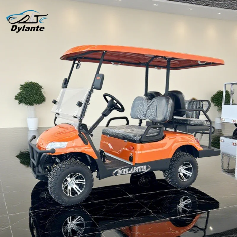 عربة جولف كهربائية جديدة بمقعدين 2 + 2 مجهزة بـ 72 فولت/120 أمبير تدعم تخصيص لون الجسم 5 كيلو وات عربات تجرها الدواب