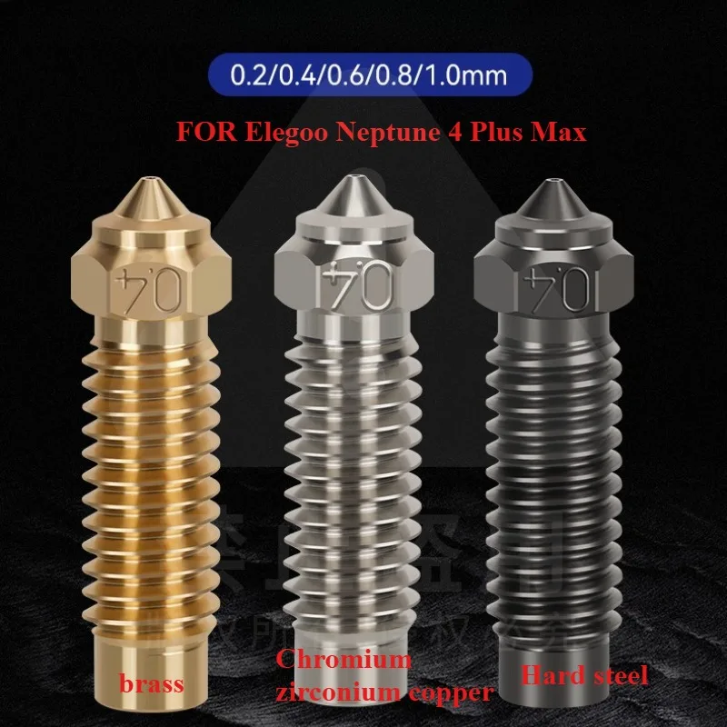 

3D Printer Parts For Elegoo Neptune 4 Plus Max Brass/Hardened Steel/Chrome Zirconium Copper High Temperature Printing Head
