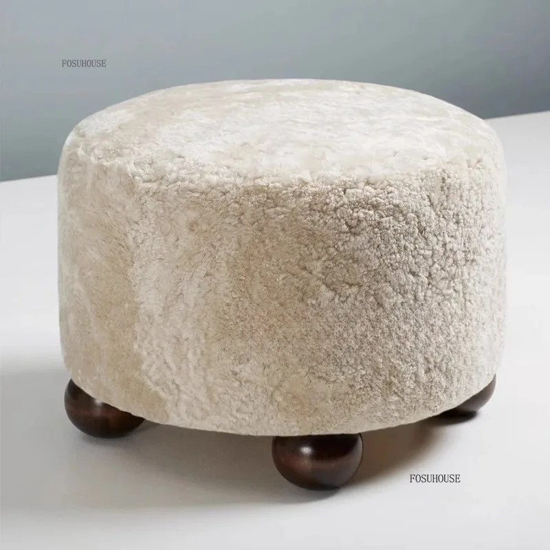 القرون الوسطى كريم صوف الضأن منخفضة العثمانيين الفرنسية حذاء قماش تغيير البراز مصمم المنزل أريكة البراز غرفة نوم خلع الملابس البراز #2