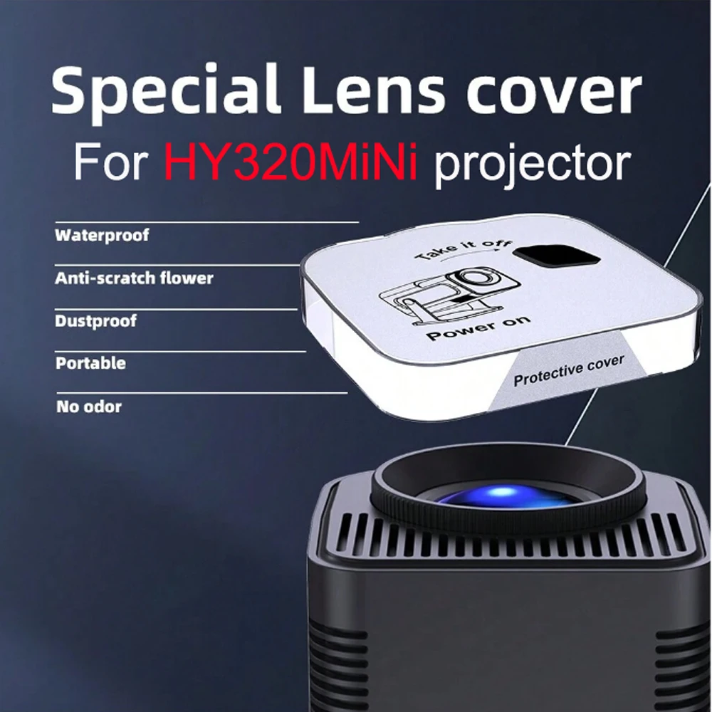 Hy320mini capa de lente de projetor portátil capa de lente projetor à prova de poeira capa protetora de lente de projetor de vídeo doméstico