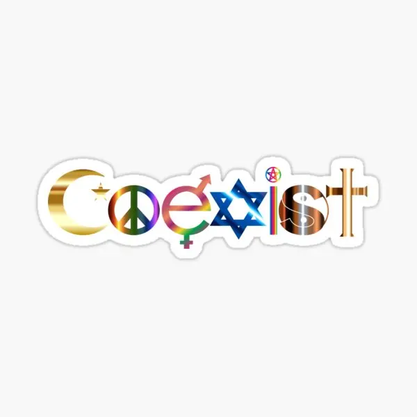 Coexist Chromatic Sign  5PCS Car Stickers for Bumper Window Art Decor  Laptop Stickers Funny Anime Fridge Cute Room Print