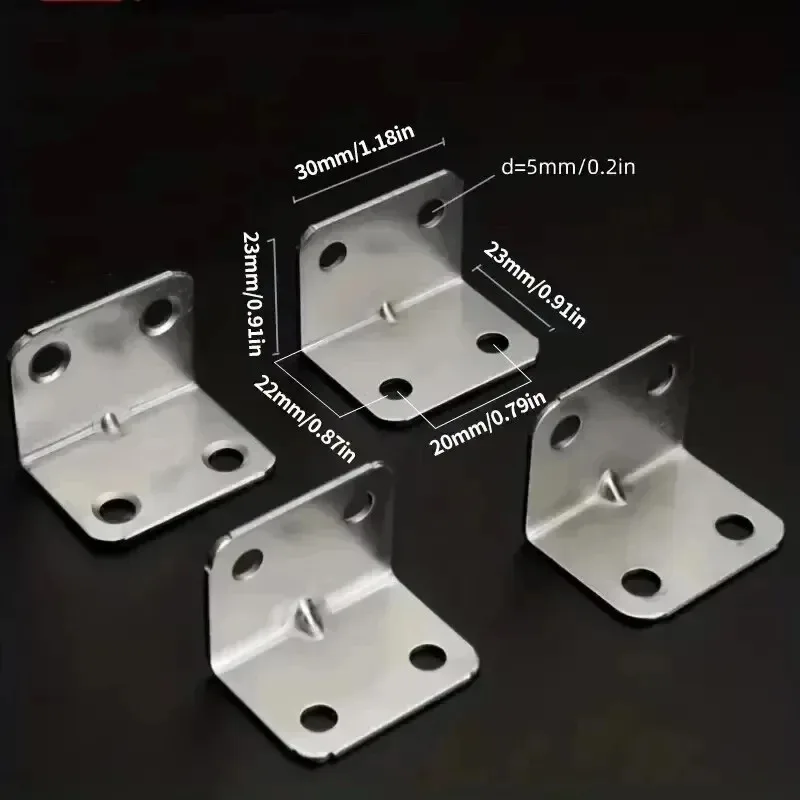 20pcs Angle Iron Board Table, Chair, Cabinet, Wardrobe Fixed Connector, 90-degree Angle Iron Plate Bracket Shelf Support Bracket