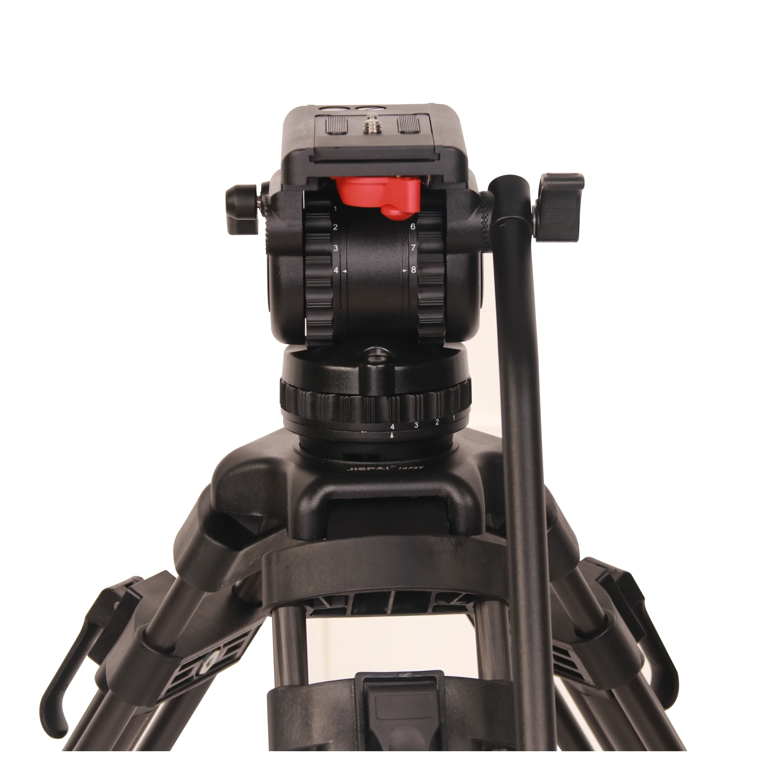 Jeipai VIDEO 8 JP-V8 Pro Fluid Head Professional Video Camera Tripod Head 75mm Bowl head with Pan bar Load 8kg