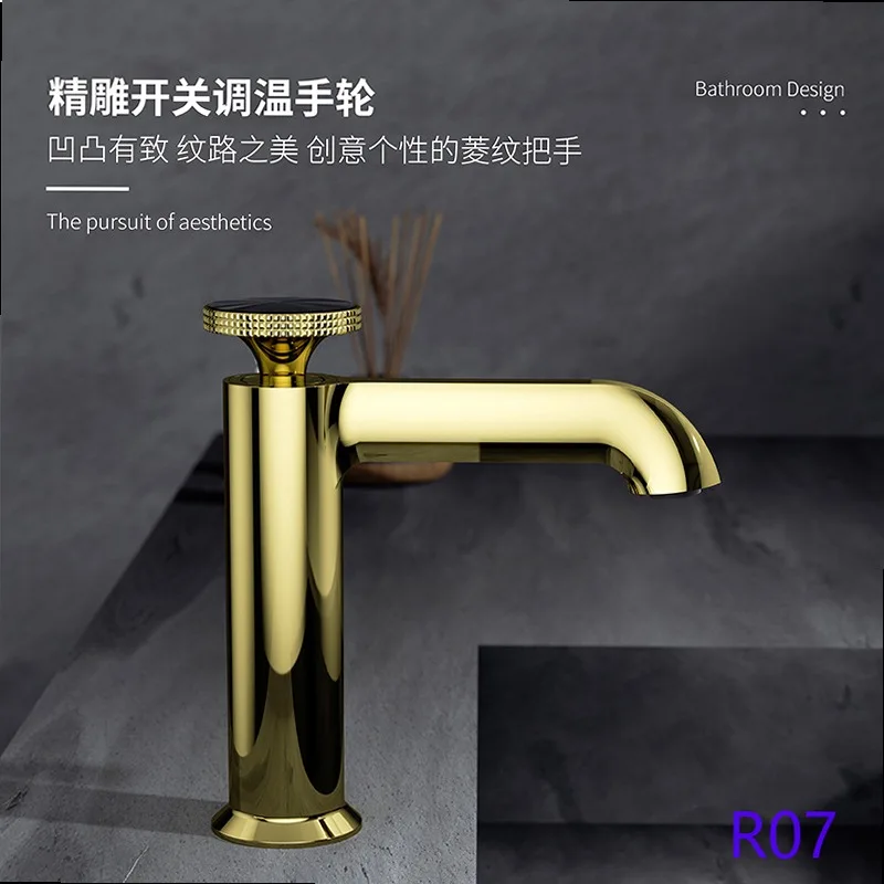 Luxury Solid‑Brass Basin Sink Faucet, Hot & Cold Water Mixer Tap for Home Bathroom Use